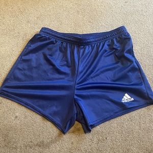 Women navy blue adidas soccer shorts. Size small.